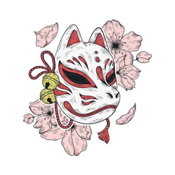 Кицунэ маска арт тату