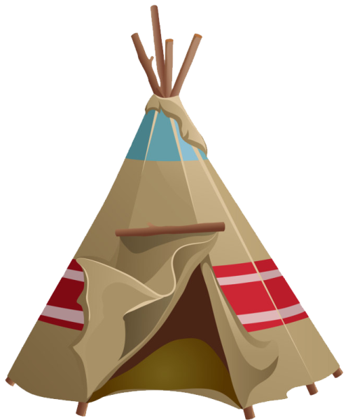 Индейский вигвам на белом фоне