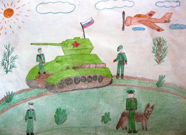 Солдат России рисунок