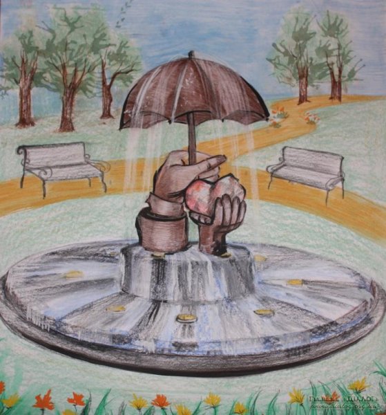 Фонтан рисунок