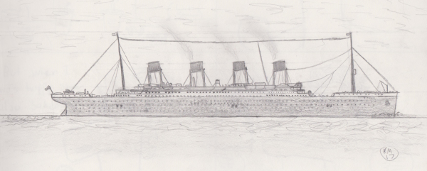 Титаник рисунок сбоку