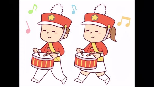 Дети маршируют с барабаном