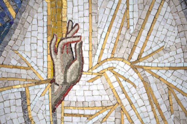 Римская мозаика смальта цапля