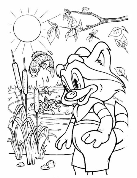 Крошка енот раскраска мульт для детей