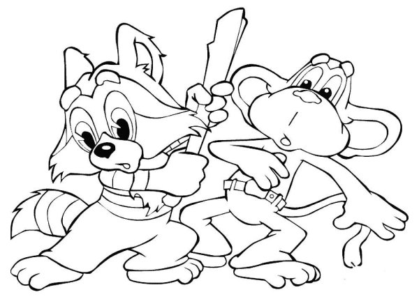 Крошка енот раскраска для детей