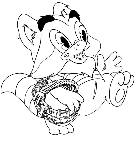 Раскраска герои мультфильмов крошка енот