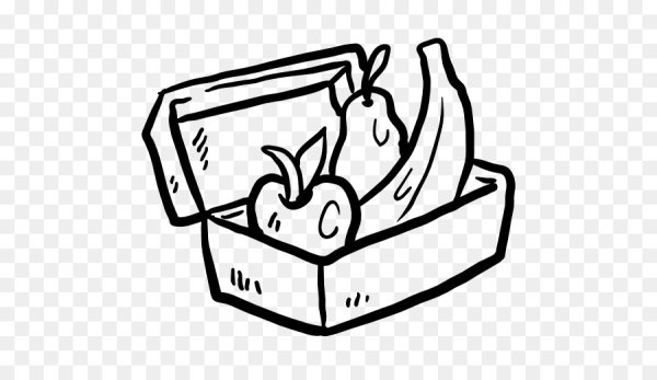 Ланчбокс с едой зарисовка