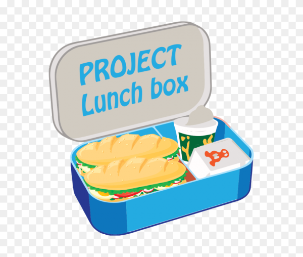 Нарисовать ланч бокс с продуктами