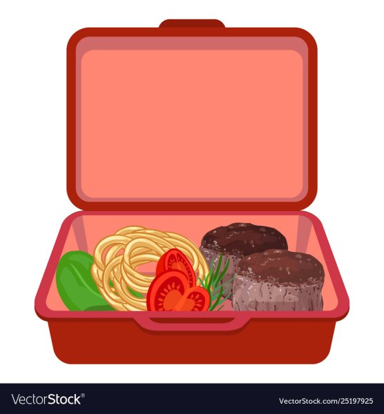 Еда в контейнере мультяшная