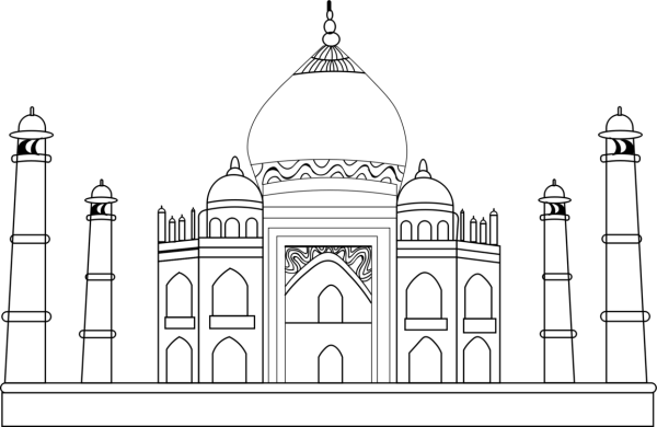Раскраска храм Тадж Махал Индия