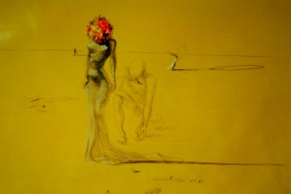 Female Figure with head of Flowers by Salvador Dali, 1937
