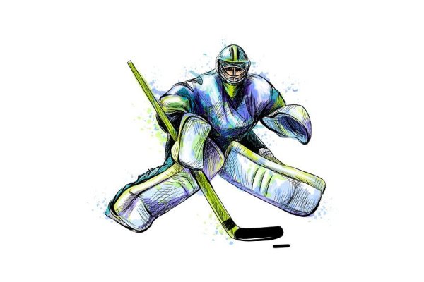 Нарисованный вратарь хоккей