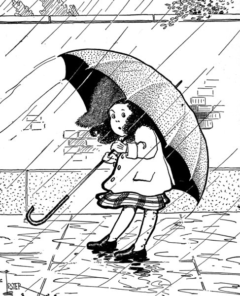 Раскраска дождь и ветер