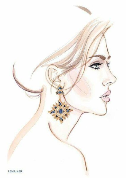 Девушка с украшениями рисунок