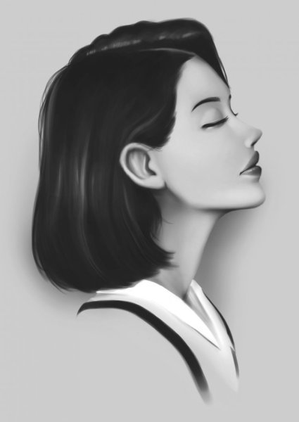 Девушка в профиль арт