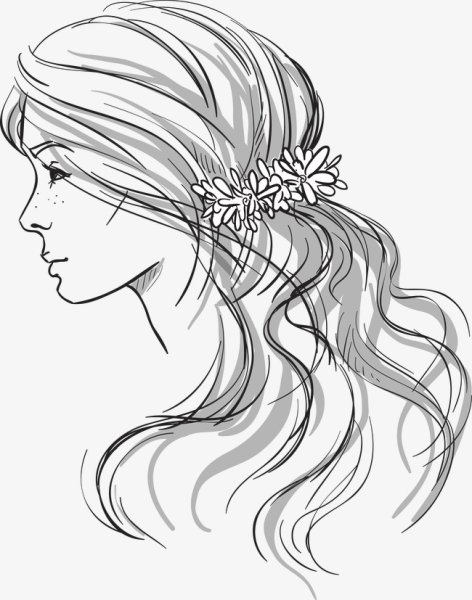 Нарисовать профиль девушки