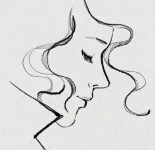 Набросок женского лица в профиль