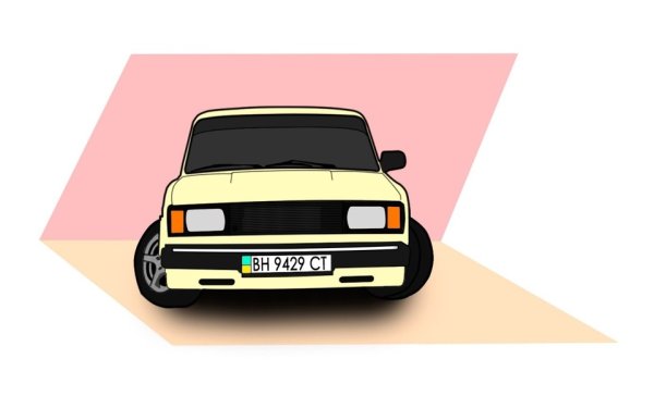 ВАЗ 2105 нарисовать спереди