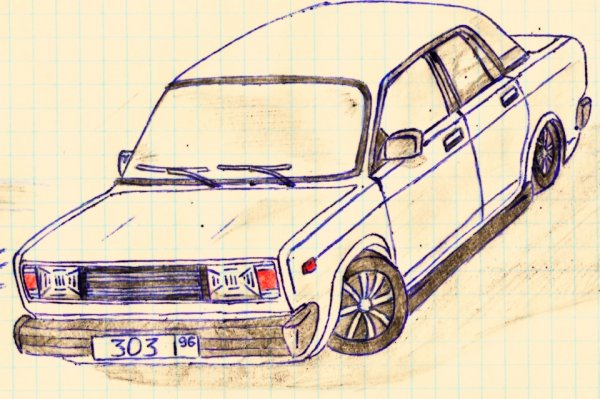ВАЗ 2105 нарисовать спереди