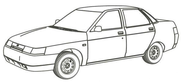 ВАЗ 2110 спереди нарисованная