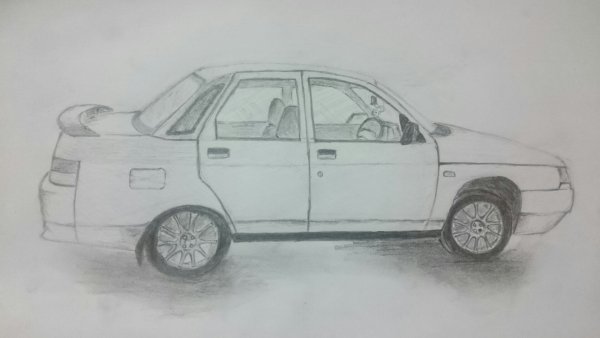 ВАЗ 2110 рисунок сбоку