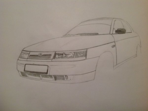 ВАЗ 2110 спереди нарисованная