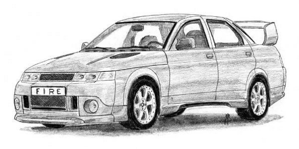 ВАЗ 2110 рисунок сбоку