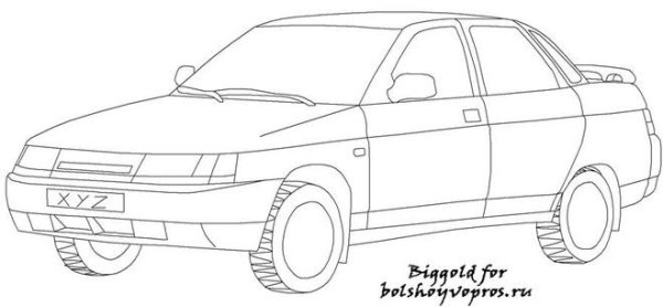 ВАЗ 2110 спереди нарисованная