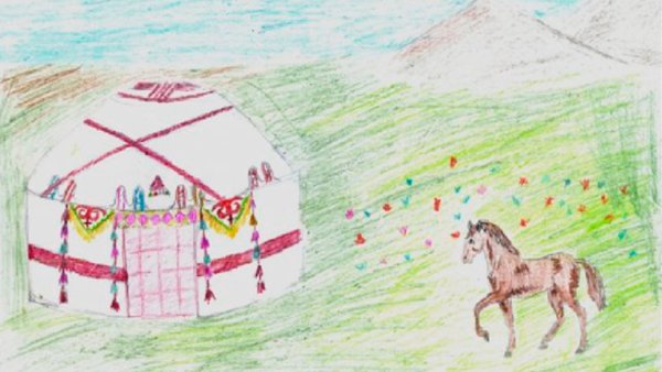 Башкирская юрта нарисовать