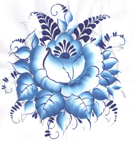 Гжель рисунок для детей