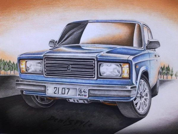 Нарисовать ВАЗ 2107