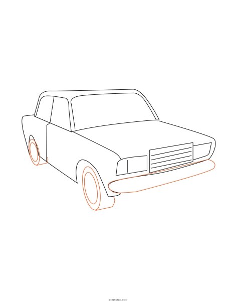 ВАЗ 2107 контур спереди