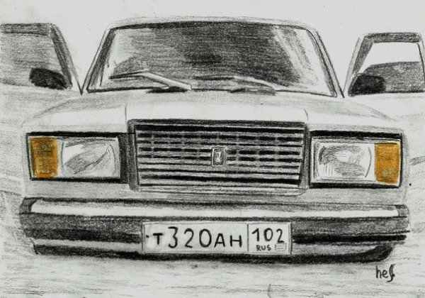 ВАЗ 2107 для рисовать сбоку