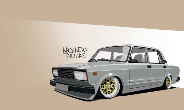 ВАЗ 2107 рисунок сбоку