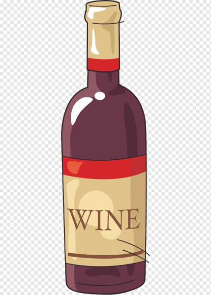 Бутылка вина мультяшная
