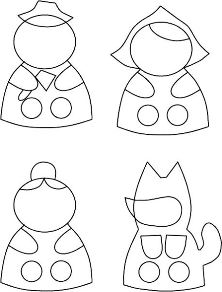 Трафареты пальчиковых кукол