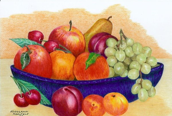 Натюрморт с фруктами рисунок