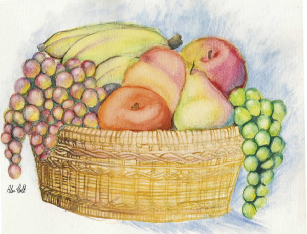 Натюрморт фруктов для детей