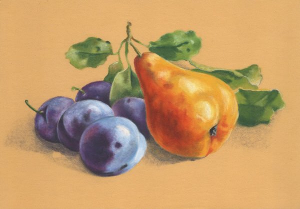 Рисование овощей и фруктов