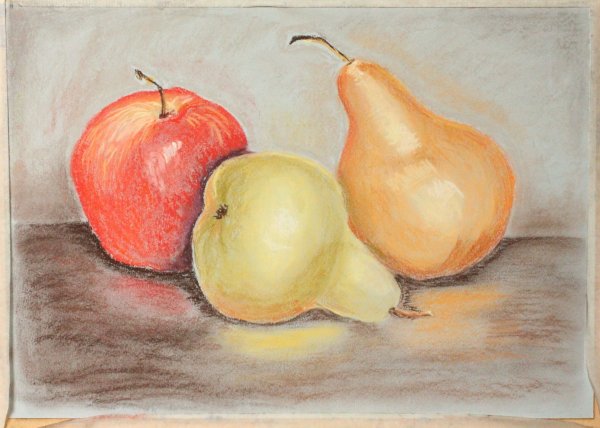 Натюрморт с фруктами карандашом