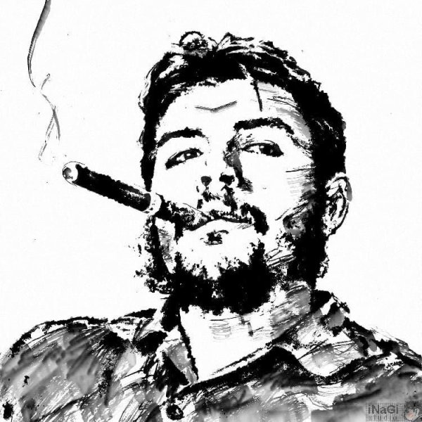 Че Гевара черно белый портрет