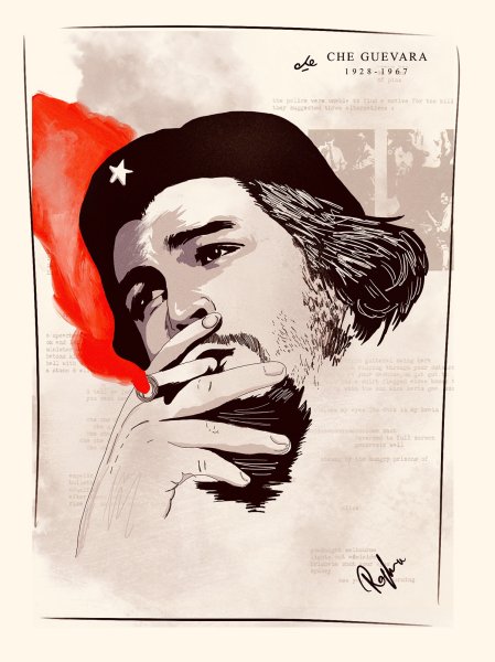 Че Гевара черно белый портрет