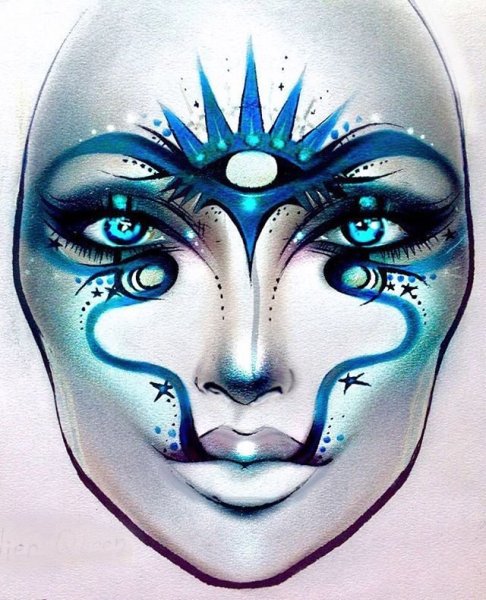 Эскиз театрального грима в цвете