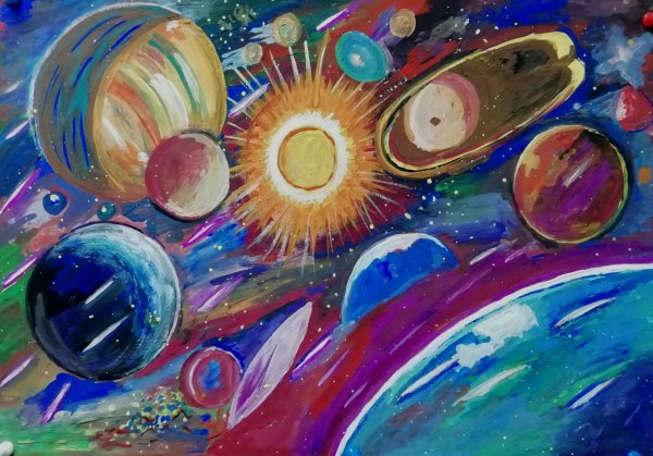 Космос гуашью