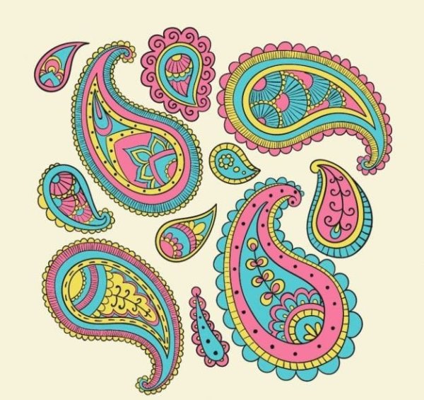 Мотив индийского орнамента Восточный огурец