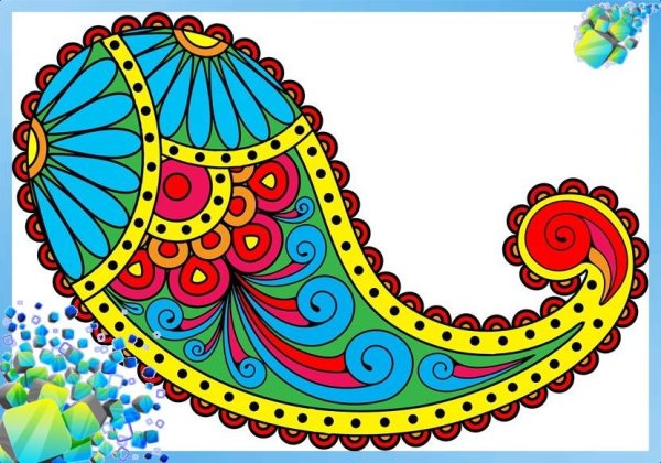 Мотив индийского орнамента Восточный огурец