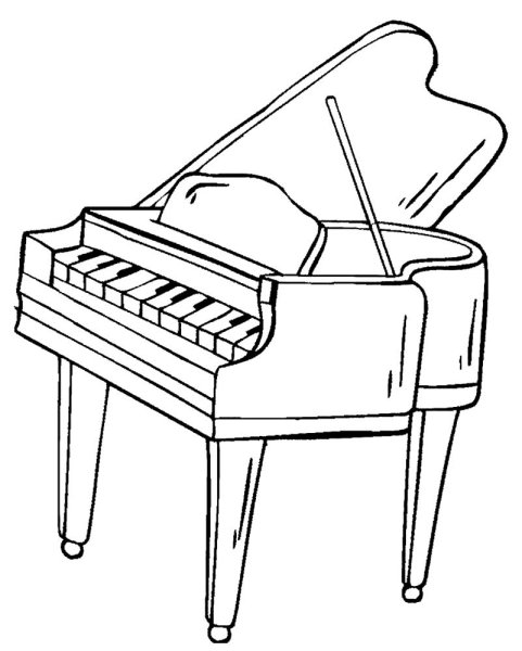 Пианино раскраска