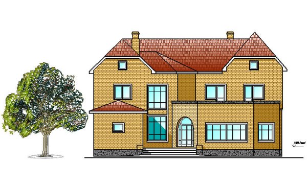 Нарисовать кирпичный дом