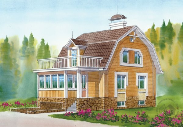 Двухэтажный деревенский домик