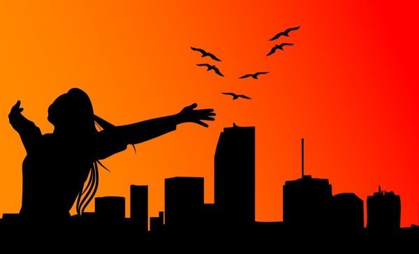 Радость силуэт